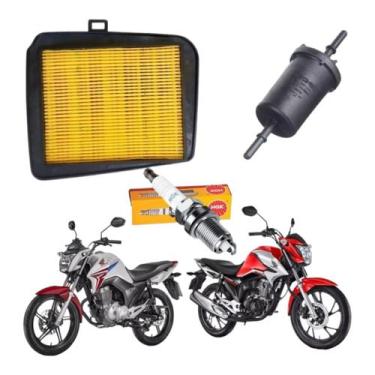 Imagem de Kit Revisão Vela E Filtro Titan 160 / Fan 160 - NGK