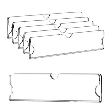 Imagem de WINFFOR Placa de identificação de acrílico com fitas adesivas - pacote com 5 placas de nome de sala de aula para portas suporte de placa de identificação de acrílico 5 x 20 cm, placas horizontais de
