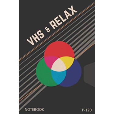 Imagem de VHS & RELAX NOTEBOOK P-120: dot grid 6" x 9" retrowave vaporwave aesthetic inspired theme design for journal, notebook, sketchbook or diary, 120 pages
