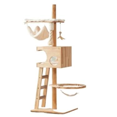 Imagem de Casa de parede de madeira com arranhador para gatos grandes, auxiliares de escalada e treinamento, brinquedo de vila, produtos para animais de estimação, acessórios para casa(D)