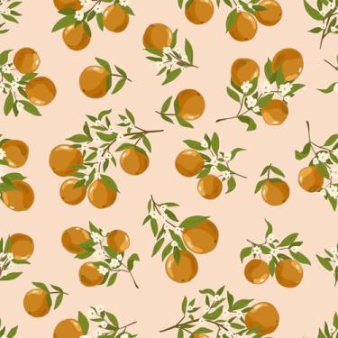 Imagem de VEELIKE Papel de parede de frutas laranja bege blush descascar e colar papel de parede cítrico removível para berçário de cozinha 43 cm x 395 cm, papel de parede de contato laranja para armários