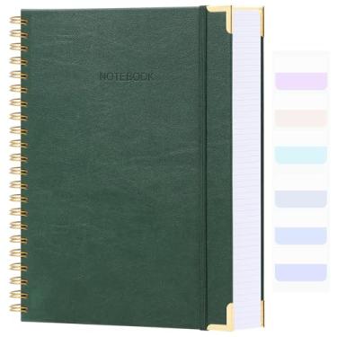 Imagem de Caderno de papel quadriculado, caderno espiral de 21,5 cm x 28 cm, caderno gráfico de capa dura de 300 páginas para escola, cadernos de couro para trabalho, engenharia, caderno grosso e grande com grade A4, 5 quadrados, 24 unidades, verde