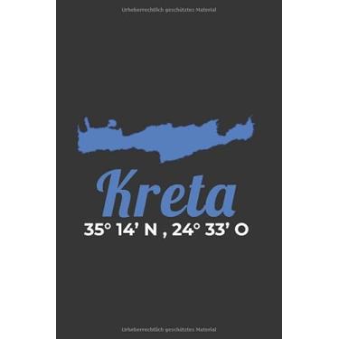 Imagem de Kreta Notizbuch: Kreta Koordinaten Griechenland Reise Urlaub / 6x9 Zoll / 120 karierte Seiten