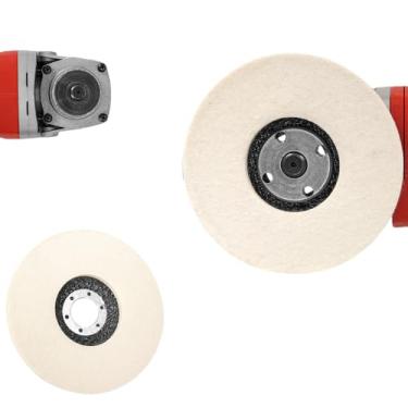 Imagem de 2/3/4/4,5/5 polegadas lã polimento roda polimento almofada para ângulo moedor disco de moagem metal madeira aço inoxidável polimento abrasivos, 125 mm A