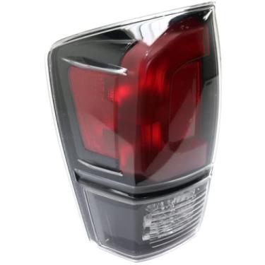 Imagem de Para Toyota Tacoma 2017 2018 2019 conjunto de luz traseira moldura preta lente transparente lado do motorista DOT certificado TO2800201N