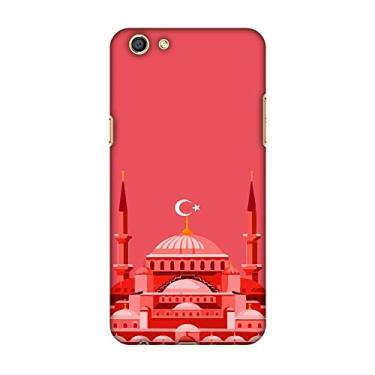 Imagem de AMZER Capa traseira rígida de encaixe com design feito à mão com kit de limpeza de tela para Oppo A77 - Mesquita Azul - Bandeira de Peru HD Colorida, Capa traseira ultra leve