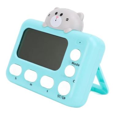 Imagem de Temporizador de Cozinha Bonito Dos Desenhos Animados Com ímã Poderoso, Display Lcd Claro e Suporte Temporizador de Mesa Portátil para Cozinhar, Estudar e Fitness (Gato)