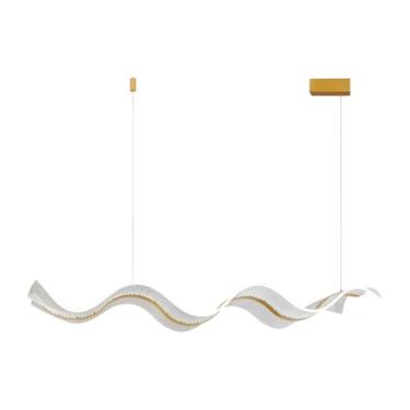 Imagem de Pendente Lustre Sla de Estar Moderno Led Integrado 100cm 31w Dourado Bivolt 3 em 1 (Dourado)