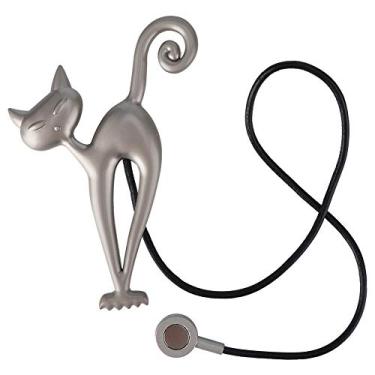 Imagem de Amarras de Cortina de Gato Longo de Metal Estilo Europeu Akozon - Suportes de Cortina de Janela Magnética Decorativa para Casa, Sala de Estar, Quarto e Escritório