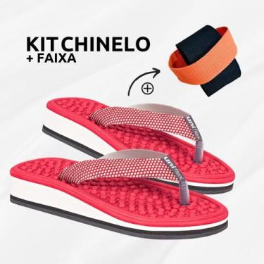 Imagem de Kit Chinelo Ortopédico Para Esporão + Faixa Alongamento - Uniflex, 37/