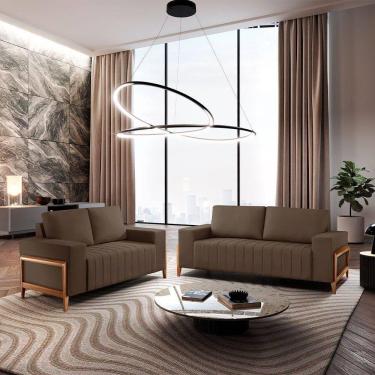 Imagem de Sofá 2x3 Lugares Verona Meu Sofá Online B016 Veludo Marrom