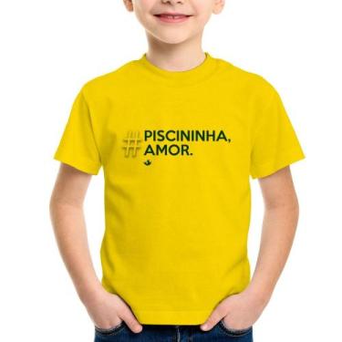 Imagem de Camiseta Infantil Piscininha amor - Foca na Moda, Amarelo, 12