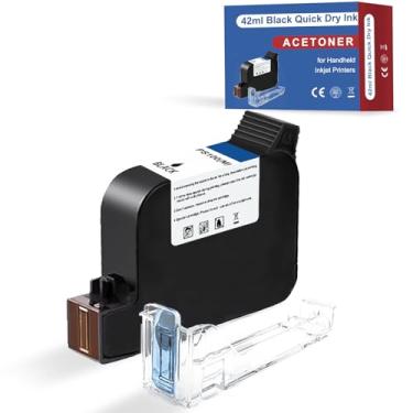 Imagem de ACETONER Cartucho de tinta portátil de 42 ml de secagem rápida de 42 ml para máquina de codificação de impressora a jato de tinta portátil (1-preto)