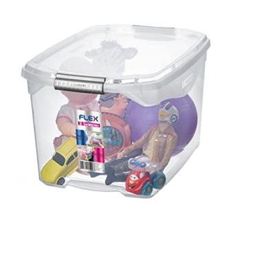Imagem de Caixa Organizadora 29l Multiuso Porta Utensílios Closet Roupas Brinquedo - SR941 Sanremo - Transparente