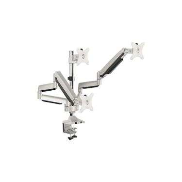 Imagem de SIIG Suporte de mesa para monitor triplo - 13" a 32", prata, mola a gás premium, para monitor de painel plano/curvo, totalmente ajustável, 3 telas, rolamento de carga máximo de 7 kg cada, VESA 75 x 75, 100 x 100 CE-MT3611-S1