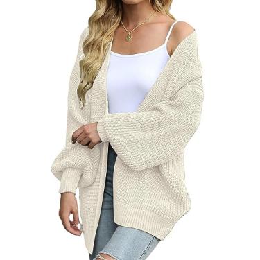 Imagem de Suéter Cardigan com Frente Aberta | Casaco Outwear com frente aberta - agasalhos, suéteres grossos outono, suéter cardigã solto e aconchegante Pologmase