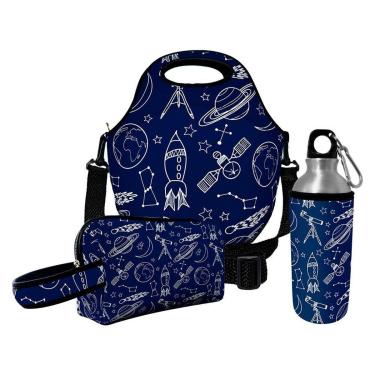 Imagem de Kit Escolar Infantil Lancheira Térmica + Necessaire Plus + Squeeze de Alumínio – ISOPRENE – Fo-Unissex
