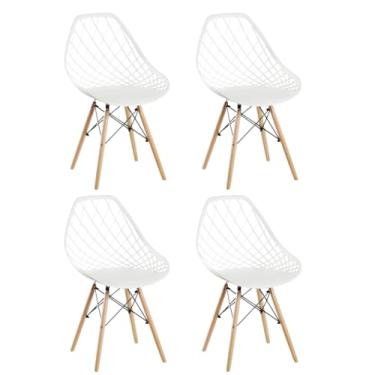 Imagem de Conjunto 4 Cadeiras Clarice Cloe Madeira Movescan Branca
