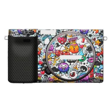 Imagem de JERXTTON Adesivo de capa de câmera para Sony A6400 A6300, película protetora, antiarranhões, decoração e resistência ao desgaste (grafite branco)