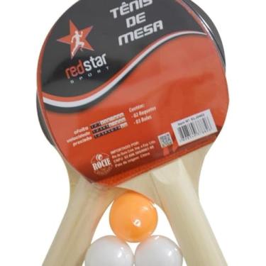 Imagem de Kit 2 Raquete Tenis De Mesa Ping Pong Lisa 3 Bolinhas