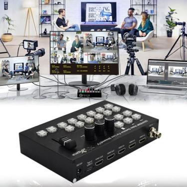 Imagem de XOLORspace B828 1 SDI in 3 HDMI in and 2 HDMI Out Video Multi-viewer Switcher para suporte de transmissão ao vivo MIC, entrada de linha, saída de mixagem HD, saída de mistura fixa de linha