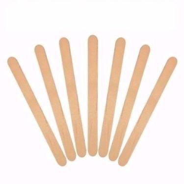 Imagem de 100 X Palito Sorvete Picolé Ponta Redonda Madeira Artesanato Escolar -