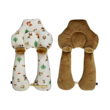 Imagem de Travesseiro Protetor de Corpo (Anatômico) Ninho Bebê 2 em 1 Dupla Face Bosque Terracota