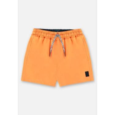 Imagem de Bermuda de Praia para Menino em Microfibra Up Baby, Laranja neon, M