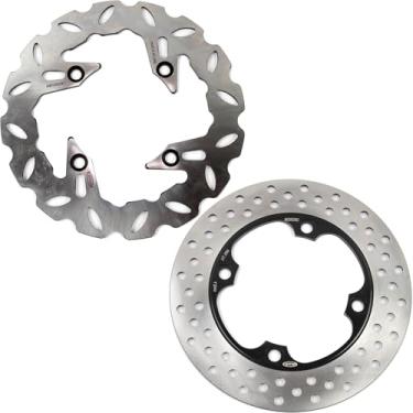 Imagem de Discos de freio dianteiros traseiros rotores para Honda Foresight 250 2001-2007, acessórios de motocicleta prata