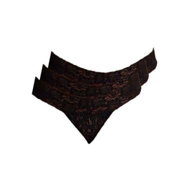 Imagem de Kit com 3 Calcinhas Fio Dental Hope L 37730, Preto, M