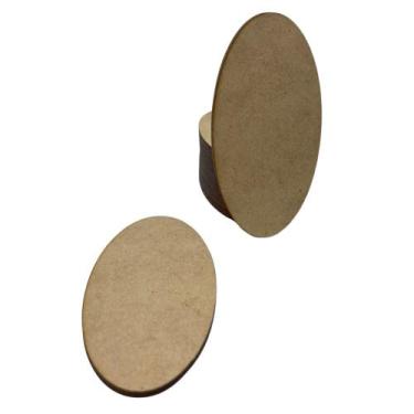 Imagem de Kit Com 100 Bolachas 5 cm Oval Placa Chapa MDF 3mm - BelaThor