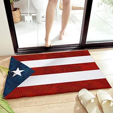 Imagem de Tapete de banho bandeira de Porto Rico tapetes de banheiro de secagem rápida antiderrapante tapete de chuveiro absorvente tapete de chão para banheiro, banheira, pia, 50 x 81 cm