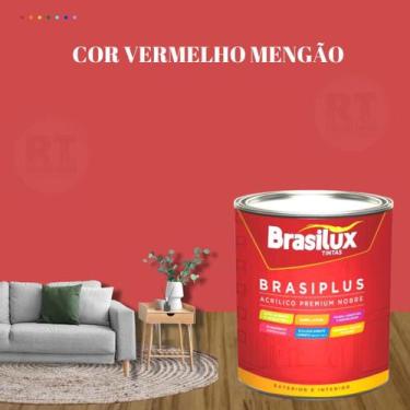Imagem de Tinta de Parede Semi Brilho Vermelho Brasiplus 800ml Acrilica Lavável.