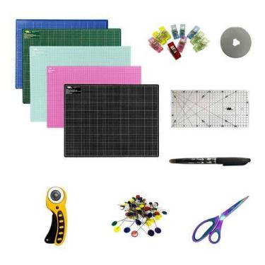 Imagem de Kit Mesa De Corte 45x30 Completo Tesoura Titânio Régua Canet - Artmak,