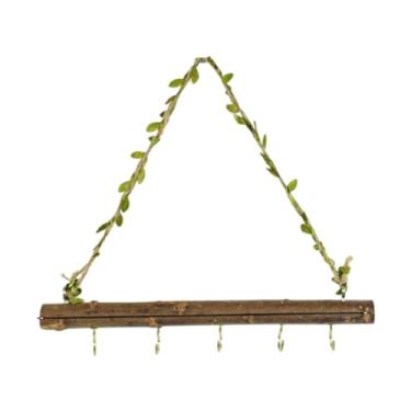 Imagem de FytStycale Cabide de Parede de Madeira, Chaves, Chapéus, Ganchos, Colar, Expositor para Decoração Rústica, Versátil, 50cm