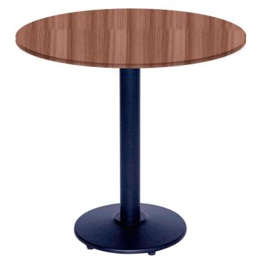 Imagem de Mesa Bistrô Ferro Preto 111,50 cm (Alt) Disco Redondo Tampo MDP Redondo 60 cm (Larg) x 2,50 cm (Alt) Walnut