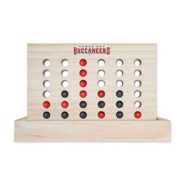 Imagem de Rico Industries NFL Mini Travel Team 4 in A Row Mini Game- Wooden, Team Colors, 5.5" x 8" (Tampa Bay Buccuaneers)