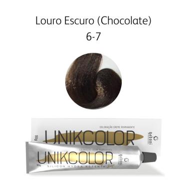 Imagem de Coloração UnikColor 6-7 Louro Escuro (Chocolate) 50gr Gaboni Professional