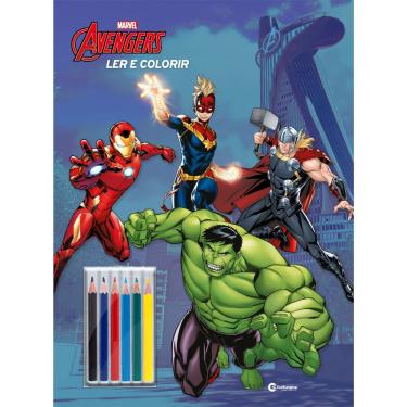 Imagem de Livro Pop Gigante Ler e Colorir Vingadores com Lápis de Cor