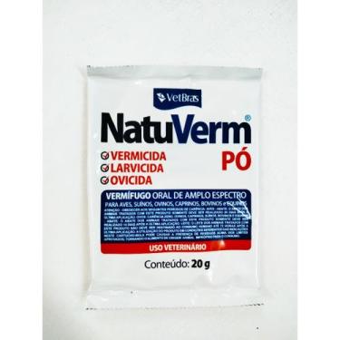 Imagem de Até 10UN Natuverm Vermifugo em pó 20gr - Vetbras, 9 UNIDADES