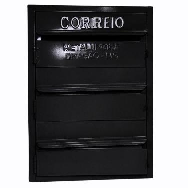 Imagem de Caixa De Correios Cinza 3 Módulos Tamanho 15x25x36cm Aço Preto