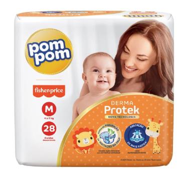 Imagem de Fralda Descartavel Pompom Derma Protek Jumbo M C/28