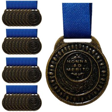 Imagem de Kit 30 Medalhas Gravado Honra Ao Mérito 3.5cm Envio Imediato bronze