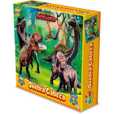 Imagem de QUEBRA-CABECA Cartonado Dinossauros 100PCS - Elaine Enxovais