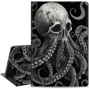 Imagem de Capa fina para Samsung Galaxy Tab S10 FE / S9 FE 5G 27.7 cm e Tab S9 11 polegadas, capa protetora de couro PU, suporte multi-ângulo, hibernar/despertar automático, polvo esqueleto