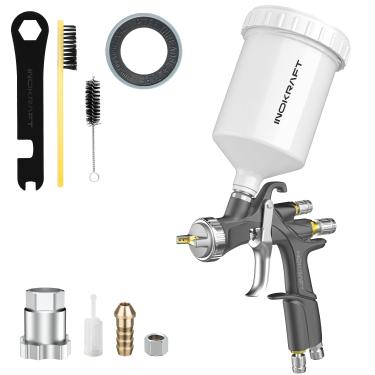 Imagem de InoKraft Kit Básico De Pistola De Pulverização De Ar D1 Lvlp, Fácil De Usar, Pistola De Pintura Para Pintura De Carros E Casas, Bico De 1,3 Mm, Com Acessórios Para Pulverizador De Tinta