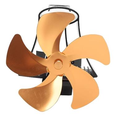 Imagem de Fã de Lareira de Parede Magnética de Liga de Alumínio, Ventilador de 5 Lâminas Alimentado por Calor para Fogões a Gás, Sem Ruído, Sem Manutenção, Economia de Energia, Ar Interno