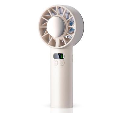 Imagem de Ventilador portátil portátil, ventilador de tubo ajustável de 1-100 velocidades com bateria recarregável de 5200 mAh, ventiladores portáteis para viagens, caminhadas, praia (branco)