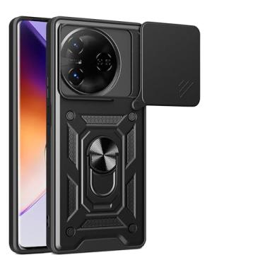 Imagem de Kukoufey Capa compatível com itel S24 4G, com capa de lente de câmera deslizante compatível com itel S24 4G S667LN capa preta