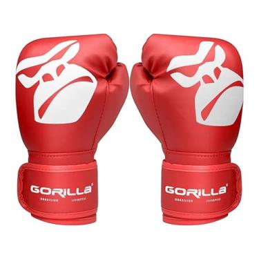 Imagem de Luva de Boxe Infantil 06oz Vermelha Treino Artes Marciais Muay Thai Kickboxing Judô Oficial Gorilla
